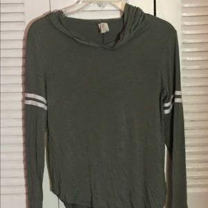 NWOT - Long Sleeve Hooded Rayon Top